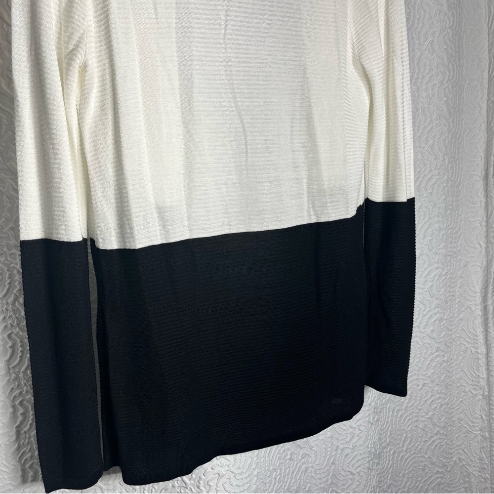 Cyrus Color Block Open Front Long Cardigan - image 3